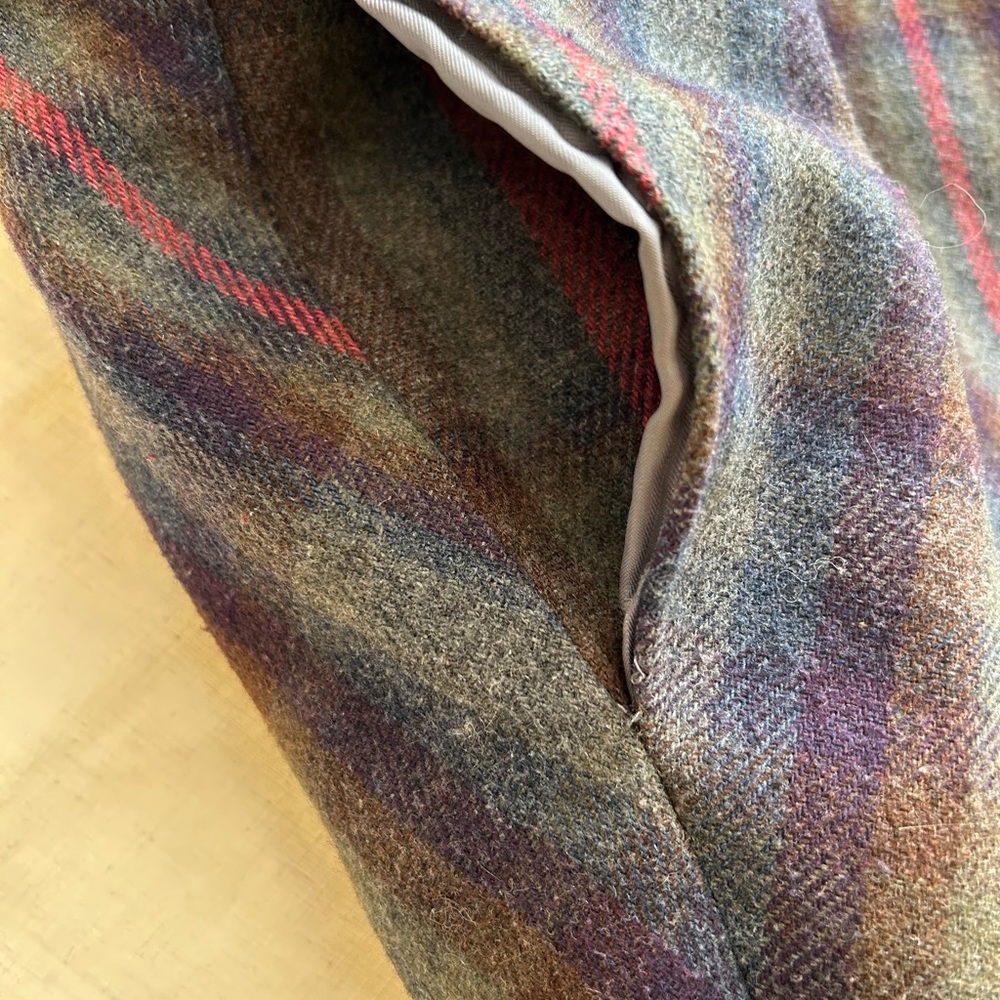 Vintage Wool Plaid Circle Wrap Skirt Gray Background Large -Darling! - Picture 7 of 10